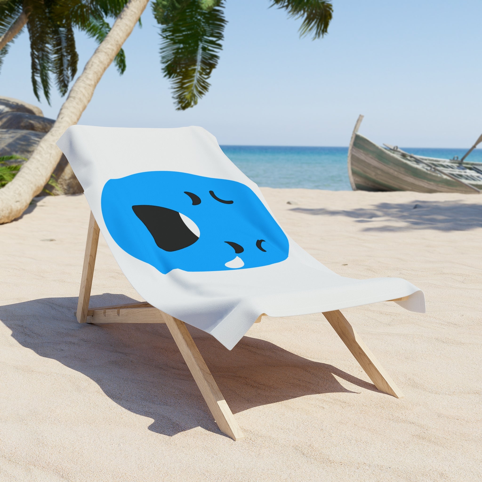 Sad Face Beach Towel - Fun Towel for Summer Vibes and Pool Parties